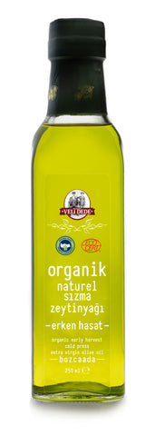 Organik Erken Hasat Zeytinyağı Cam Şişe 250mL
