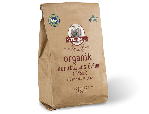 Organik Kurutulmuş Alfons Üzümü, 250gr.